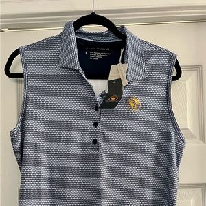 Peter Millar Navy and White Patterned Tank Top